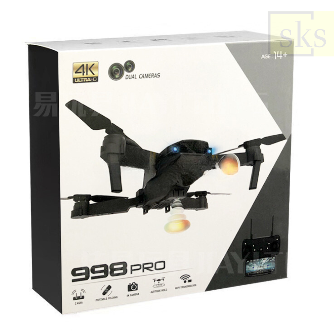 MINI DRONE 998 PRO RECARGABLE CÁMARA DUAL 4K