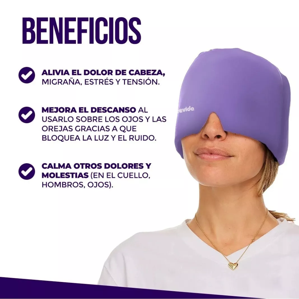 GORRO GEL ALIVIA DOLOR DE LA MIGRAÑA COBREVIDA